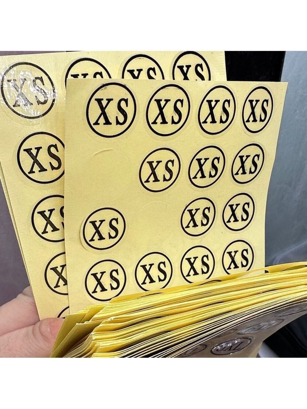 1200 to 1400 stickers less than perfect Yellow Size Label Stickers - Picture 12 of 12